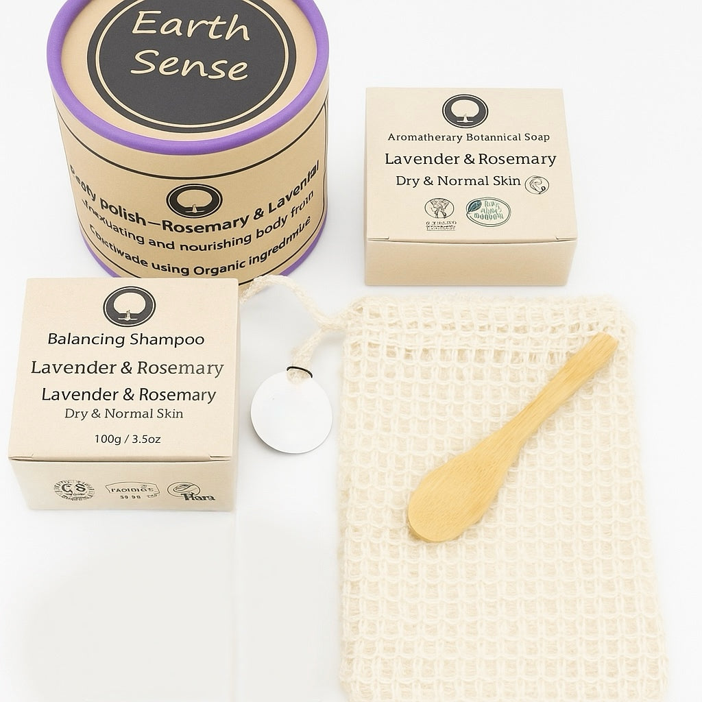 Spa Geschenkset – Lavendel & Rosmarin | Handgefertigte Edition
Ein vollständiges Wohlfühlritual – von der Natur, für Ihren Moment der Ruhe